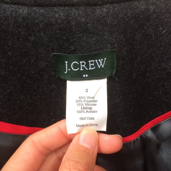 J.Crew Charcoal Double Breasted Pea Coat - Picture 6 of 6